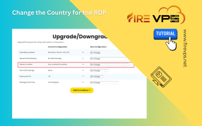 How to change the country for the RDP?