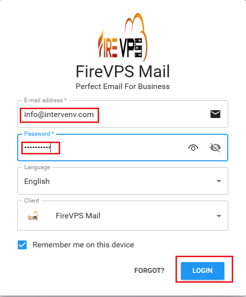 Log in to Control Panel