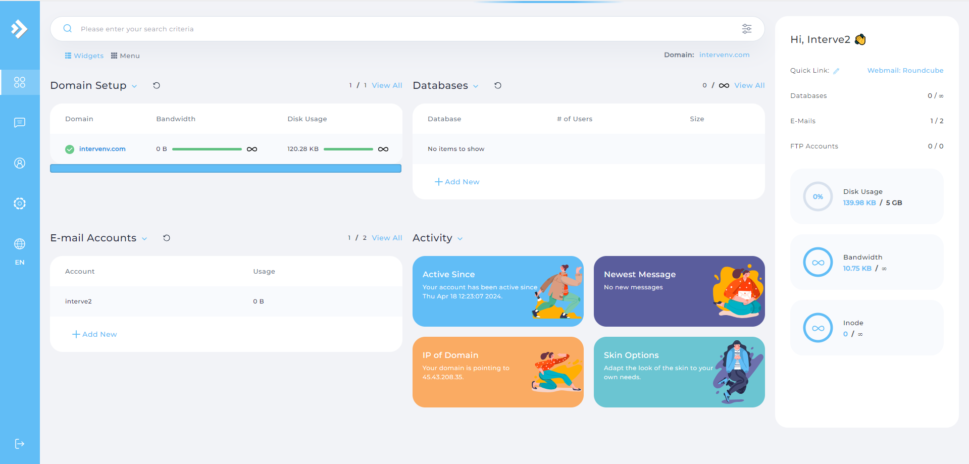 Log in to Control Panel