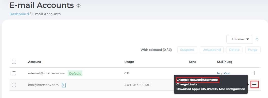 Log in to Control Panel
