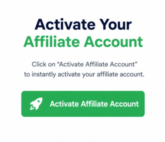 Activate affiliate account screen