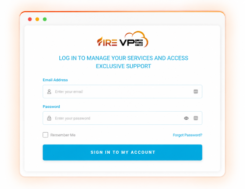 FireVPS login screen