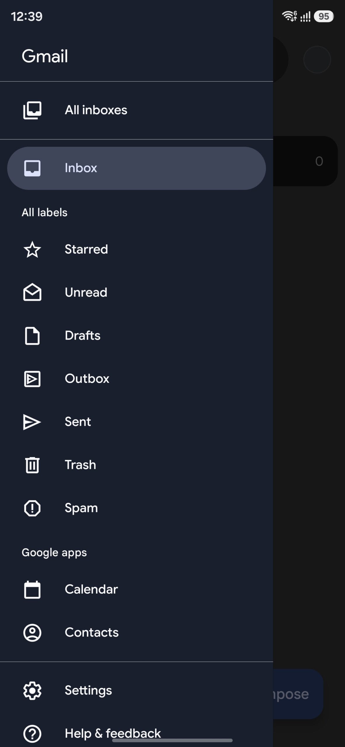 Select the newly added business email account in Gmail